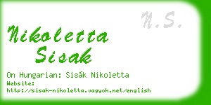 nikoletta sisak business card