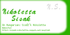 nikoletta sisak business card